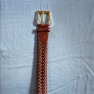 Braided Leather Belt - Brown